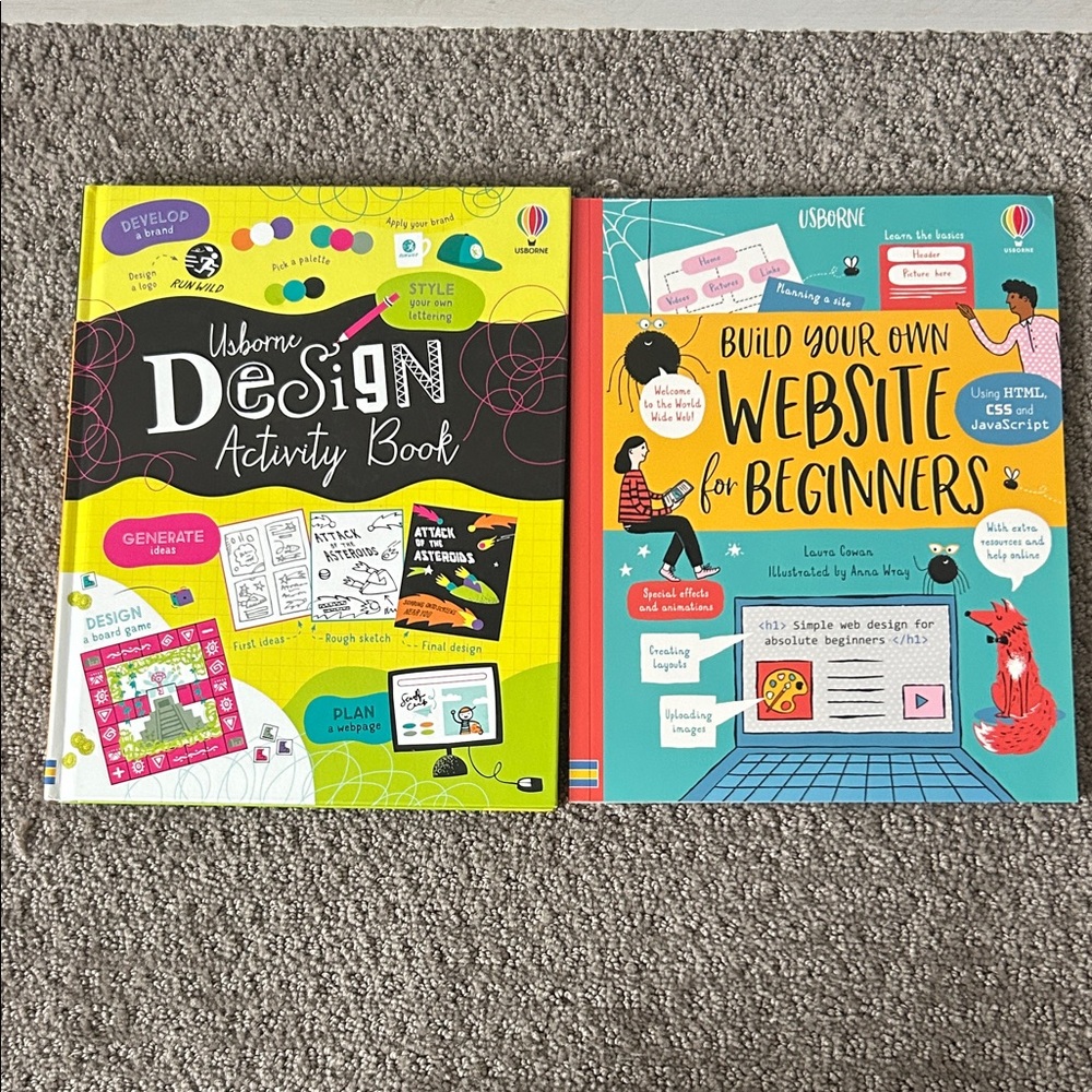 Usborne Design Activity Book and Build Your Own Website for Beginners Set
